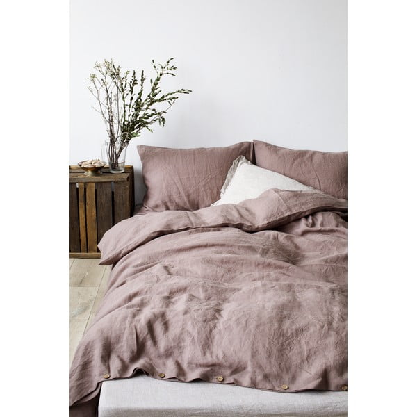 Starofialový lněný povlak na peřinu Linen Tales, 200 x 220 cm-image-2