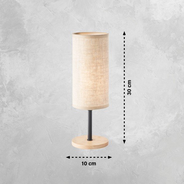 Stolní lampa v černé a přírodní barvě s textilním stínidlem (výška 30 cm) Kira – Fischer & Honsel-image-2