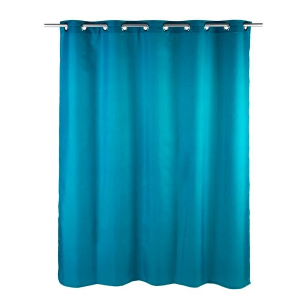 Petrolejově modrý sprchový závěs Wenko Comfort Flex, 180 x 200 cm