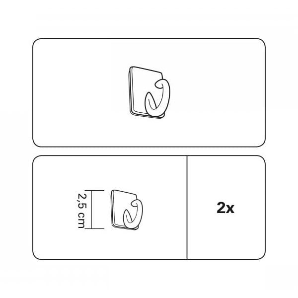 Samolepící háčky k vitrážní tyči v sadě 2 ks - Gardinia-image-1