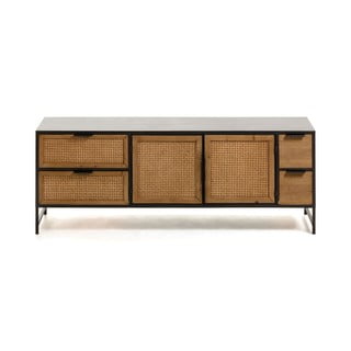Černo-hnědý TV stolek Kave Home Kyoko, 150 x 55 cm