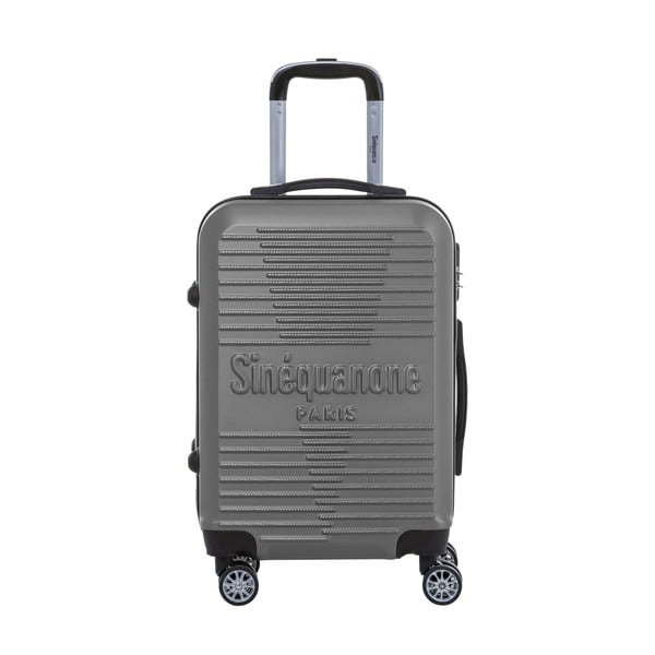 Tmavě šedý cestovní kufr na kolečkách s kódovým zámkem SINEQUANONE Rozalina, 44 l