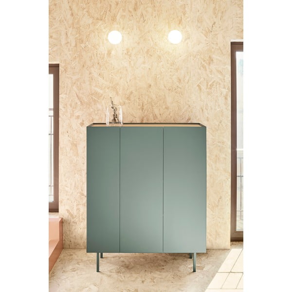 Zelená vysoká komoda v dekoru dubu 95x120 cm Arista – Teulat-image-1