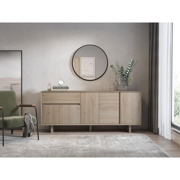 Komoda v dekoru dubu v přírodní barvě 180x76x45 cm Carpi – Marckeric-image-1