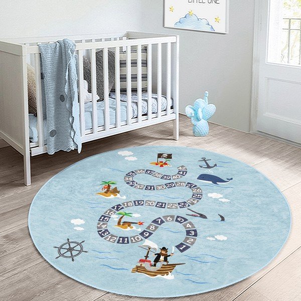 Světle modrý dětský koberec ø 100 cm Comfort – Mila Home-image-3