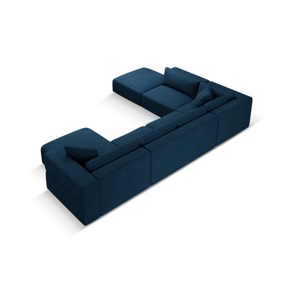 Modrá rohová pohovka do "U", levý roh Esther – Milo Casa-image-3