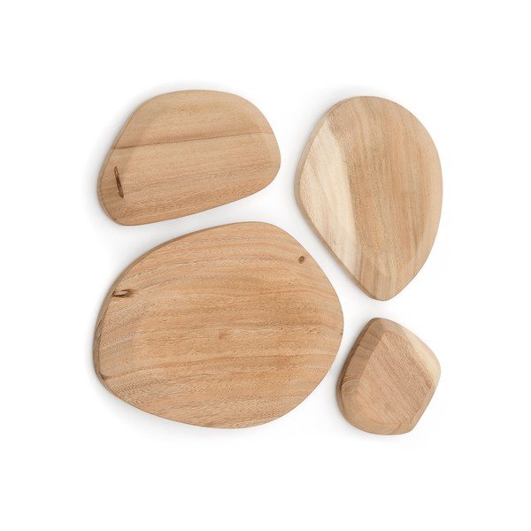 Dřevěné nástěnné dekorace v sadě 4 ks Selem – Kave Home-image-3