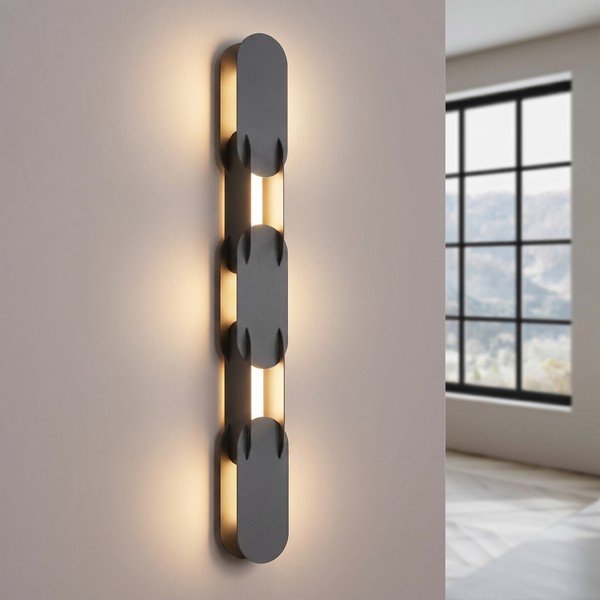 Černé kovové LED nástěnné svítidlo CHAIN – Thoro-image-1
