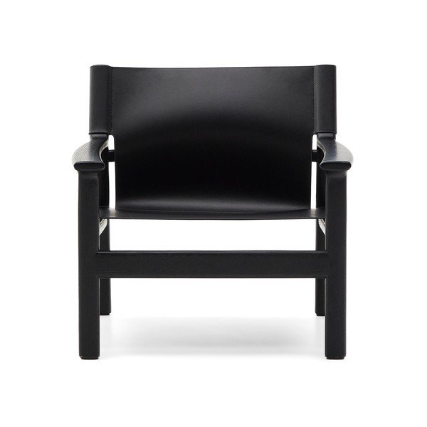 Černé kožené křeslo Jan – Kave Home-image-2