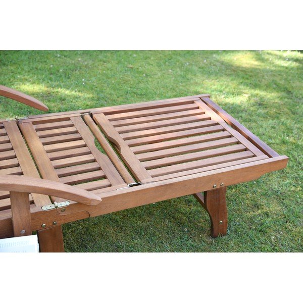 Hnědé dřevěné zahradní lehátko Beverly Hills – Garden Pleasure-image-4