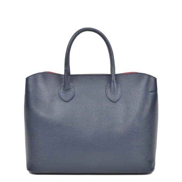Tmavě modrá kožená kabelka Isabella Rhea Shopping Blu-image-3