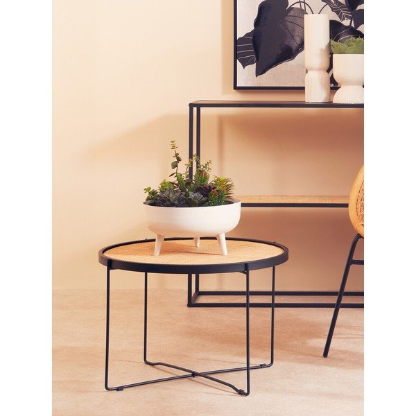 Ratanový kulatý konferenční stolek v přírodní barvě ø 60 cm Depok – Premier Housewares-image-2