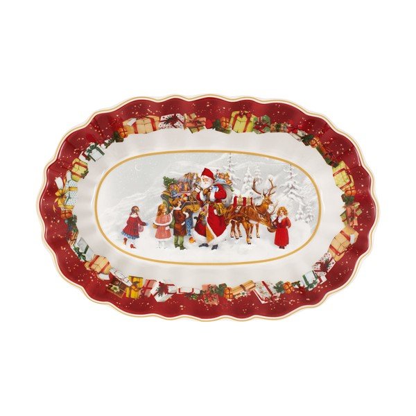 Porcelánový servírovací talíř s vánočním motivem Villeroy & Boch, 30 x 19,8 cm