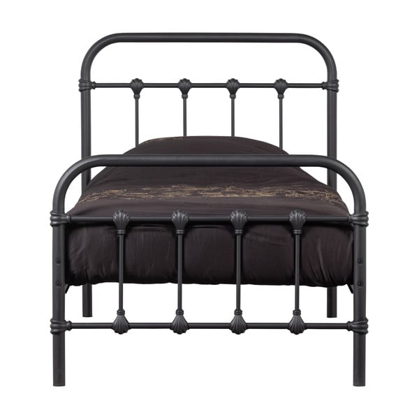 Černá jednolůžková postel s roštem 90x200 cm Moos – WOOOD-image-3