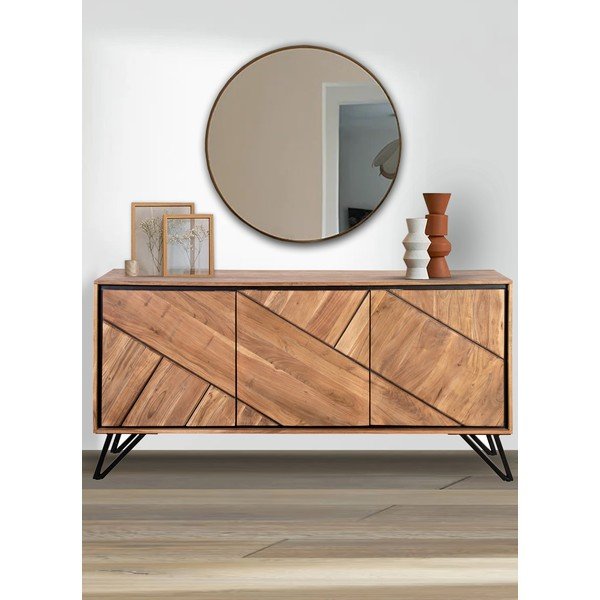 Komoda z masivu akácie v přírodní barvě 150x76x40 cm Ambala – Interia Home & Living-image-1