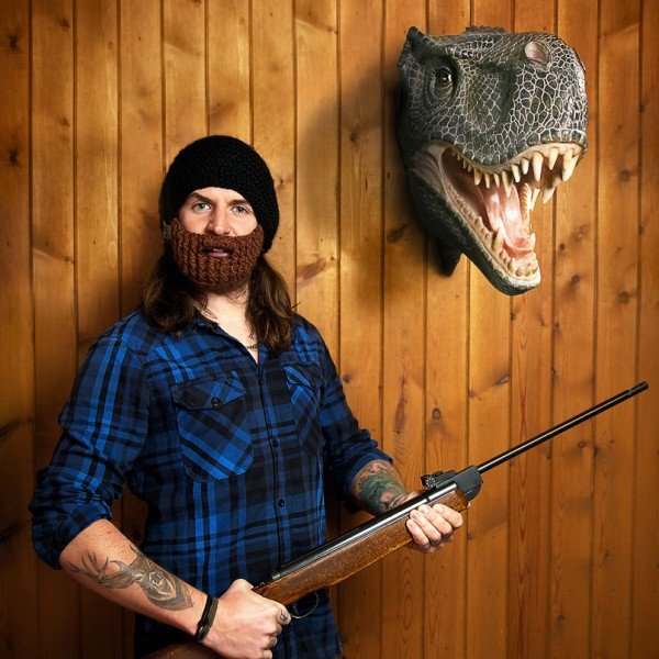 Černá čepice s odepínatelným plnovousem Beardo Original -image-3