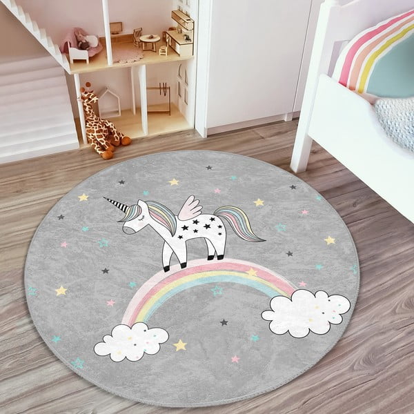 Šedý dětský koberec ø 80 cm Comfort – Mila Home-image-2