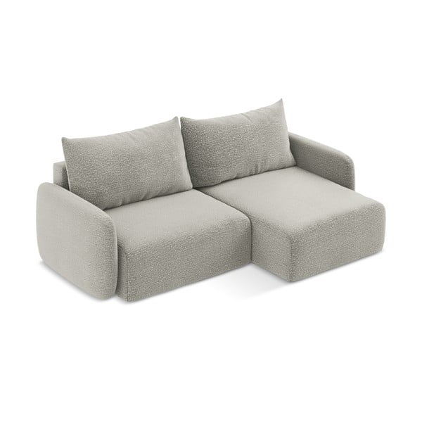 Světle šedá rozkládací/s úložným prostorem rohová pohovka (pravý roh) Kalena – Makamii-image-3