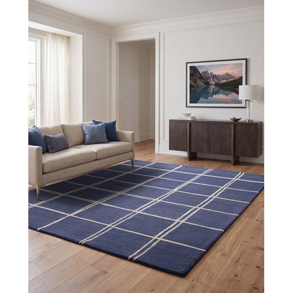 Modrý ručně tkaný vlněný koberec 160x230 cm – Asiatic Carpets-image-1