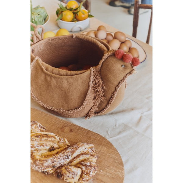 Hnědý látkový dětský koš na hračky 48x32x29 cm Chicken Toffee – Lorena Canals-image-2