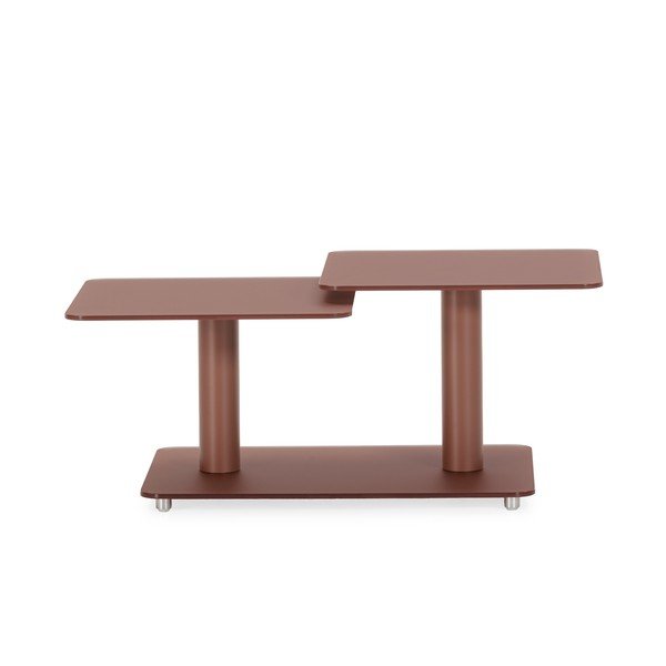 Skleněný konferenční stolek v terakotové barvě 54x115 cm Elvi – Marckeric-image-1