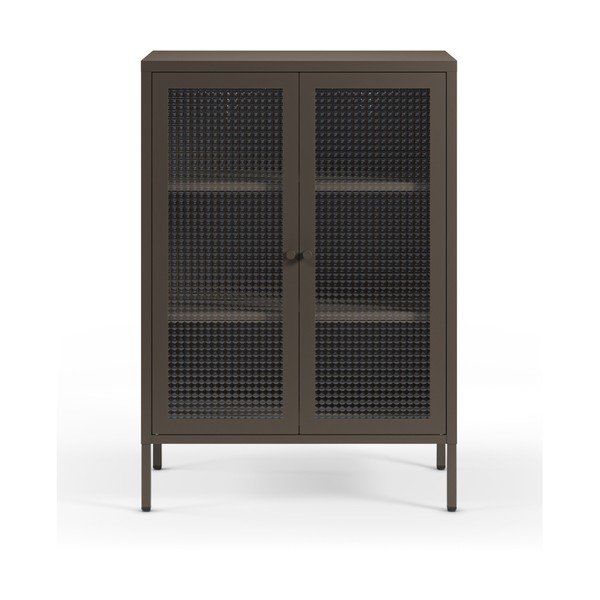 Šedá kovová vitrína 70x100x40 cm Layna – Marckeric