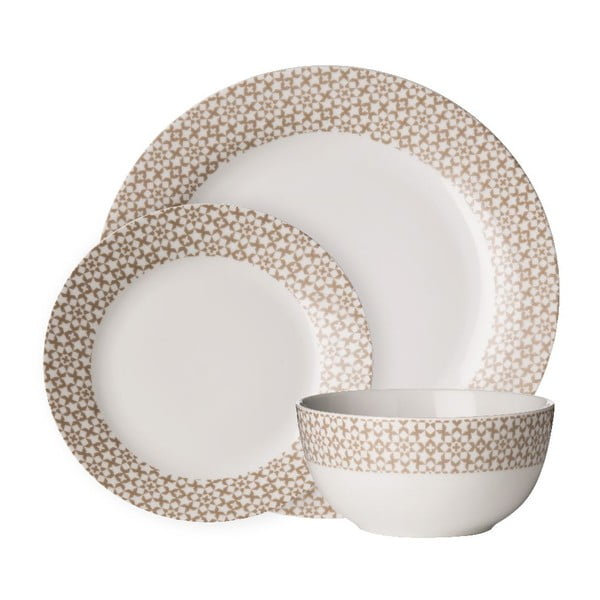 Set 12 ks porcelánového nádobí Premier Housewares Casablanca