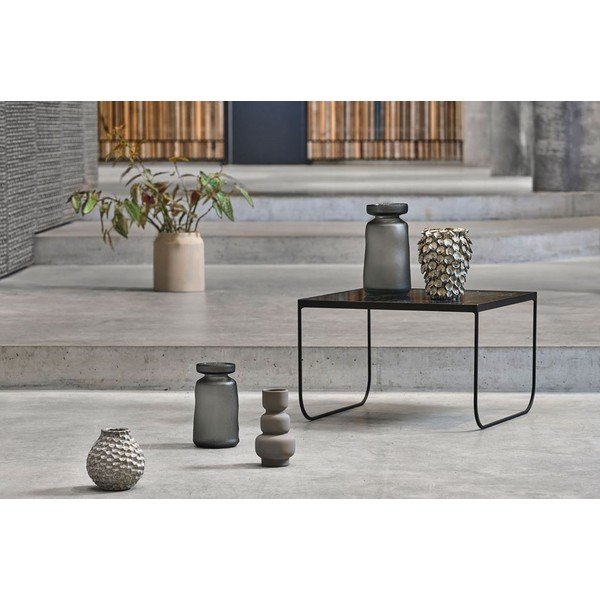 Černý konferenční stolek s deskou v dekoru mramoru 60x60 cm Gorm – Villa Collection-image-2