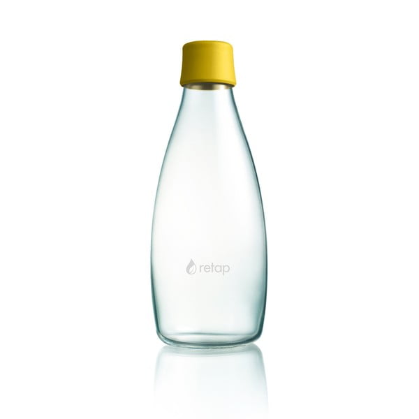 Tmavě žlutá skleněná lahev ReTap, 800 ml