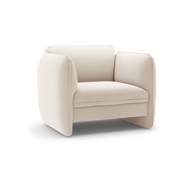 Krémové sametové křeslo Georgia – Micadoni 