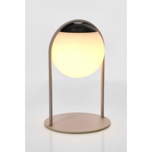 Taupe LED stmívatelná stolní lampa s plastovým stínidlem (výška 21 cm) Pansy – Bizzotto-image-4