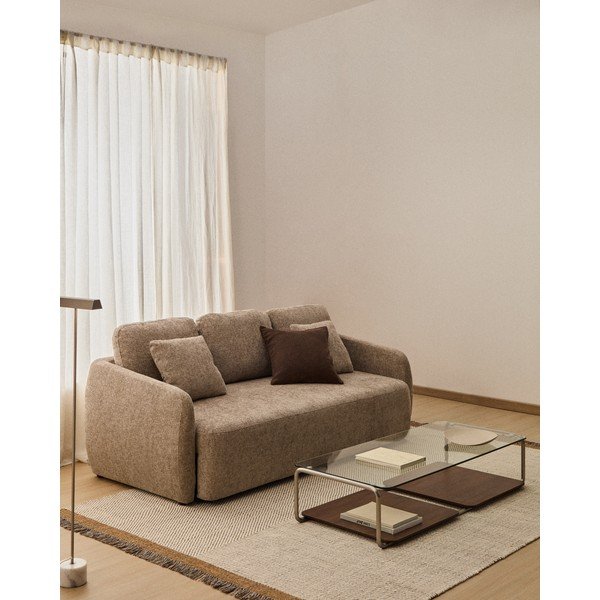 Taupe žinylková rozkládací pohovka 218 cm Laira – Kave Home-image-1