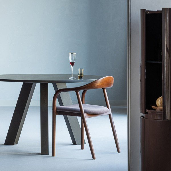 Hnědá jídelní židle s područkami z bukového dřeva Bran – WOOOD-image-1