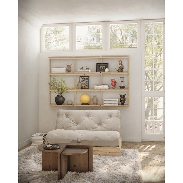 Béžová lněná rozkládací pohovka 145 cm Flip – Karup Design-image-1