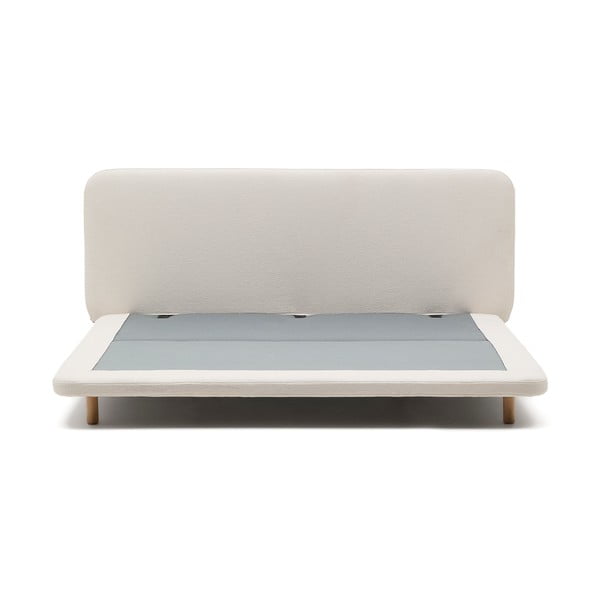 Béžová čalouněná dvoulůžková postel 180x200 cm Odum – Kave Home-image-2