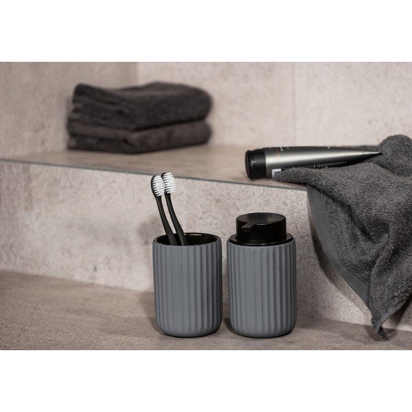 Šedý keramický kelímek na kartáčky Wenko Belluno-image-2