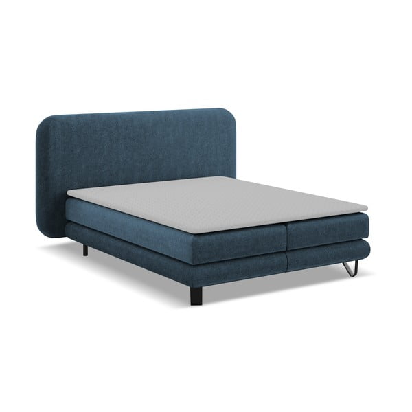 Modrá boxspring postel 180x200 cm Ilima – Makamii