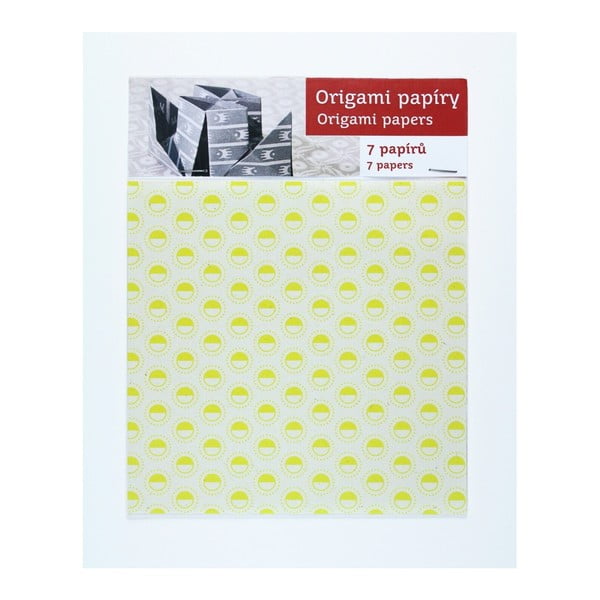 Žluto-bílé origami papíry Calico 