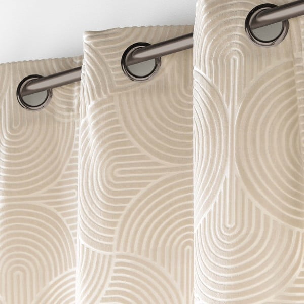 Béžový sametový závěs 135x260 cm Eva – douceur d'intérieur-image-2