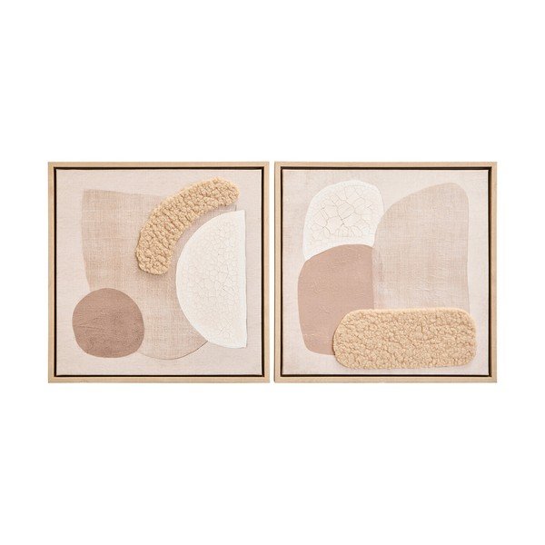 3D obrazy v sadě 2 ks s rámem/na plátně 40x40 cm Astratto – Premier Housewares