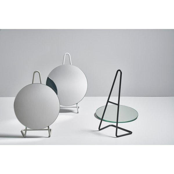 Šedé ocelové stolní kosmetické zrcadlo Zone A-Mirror Soft Grey, ø 31 cm-image-4