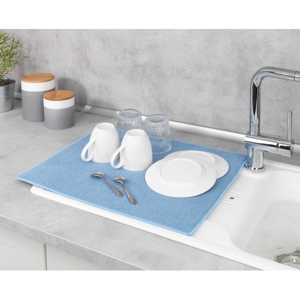 Modrá absorpční podložka na umyté nádobí Wenko Miko-image-1
