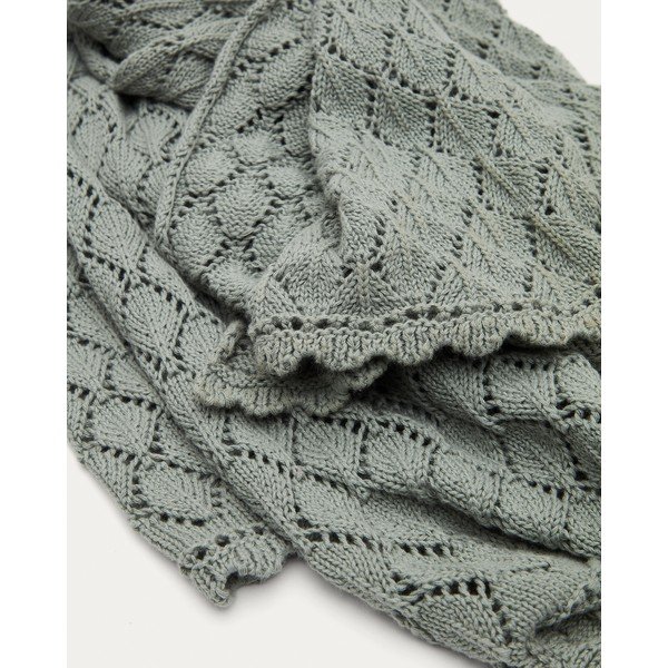 Modrá bavlněná pletená dětská deka 70x100 cm Ria – Kave Home-image-1