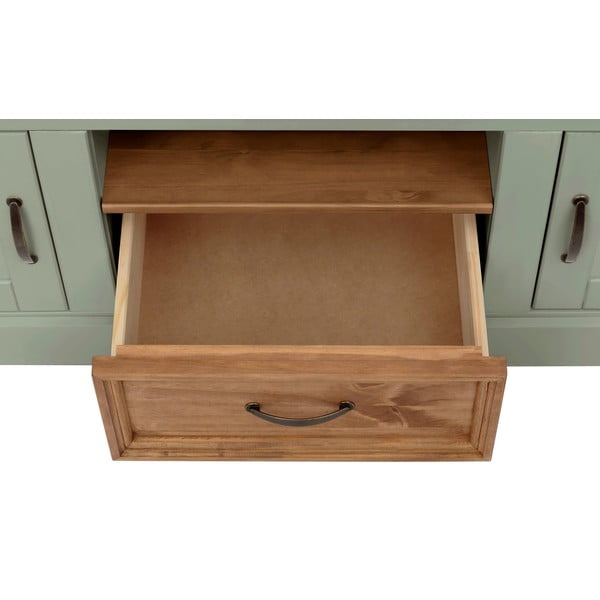 Světle zelený TV stolek z borovicového dřeva 160x50 cm Selma – Støraa-image-4