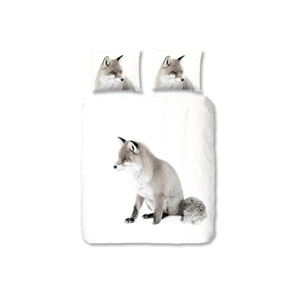 Bavlněné povlečení na dvoulůžko Good Morning White Fox, 240 x 200 cm