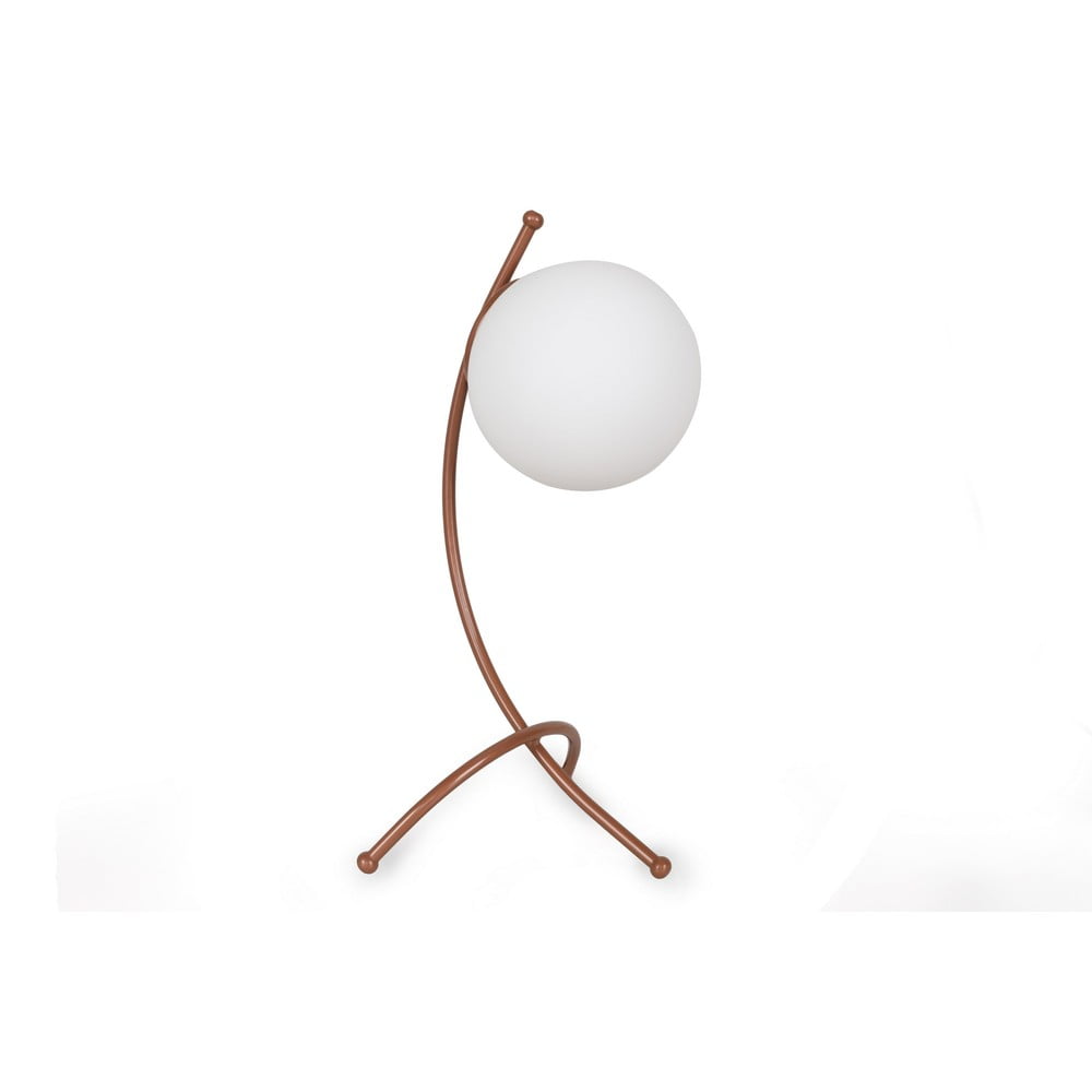 Stolní lampa v bílo-bronzové barvě se skleněným stínidlem (výška 43 cm) Yay – Opviq lights