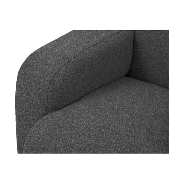 Tmavě šedá rohová pohovka z textilie bouclé (pravý roh) Molino – Micadoni Home-image-4