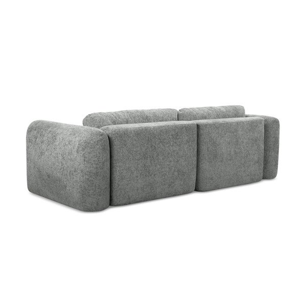 Šedá žinylková rozkládací/s úložným prostorem rohová pohovka (pravý roh/s lenoškou) Mele – Makamii-image-3