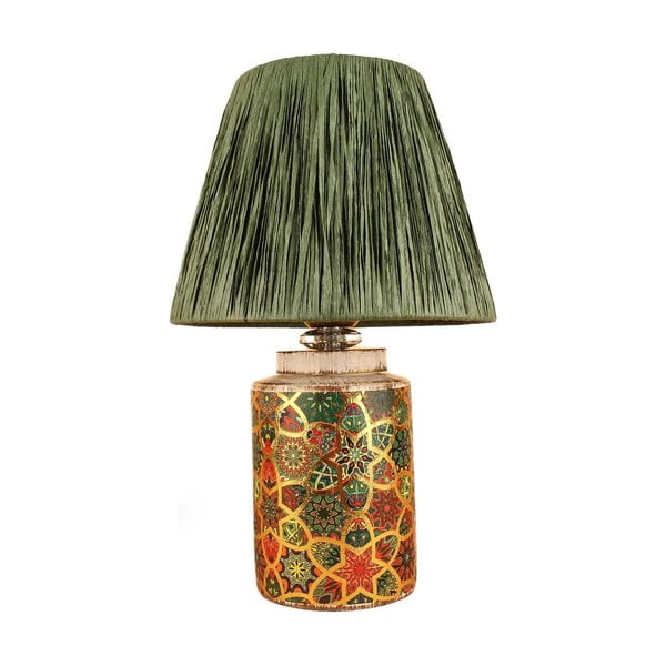 Zelená stolní lampa se stínidlem z papírového výpletu (výška 38 cm) Alev – Opviq lights