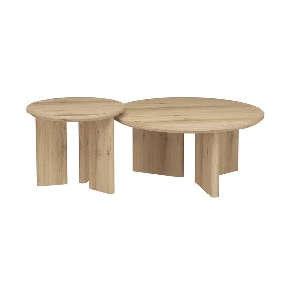 Kulatý konferenční stolek s deskou v dubovém dekoru v přírodní barvě ø 50 cm Chatham – Støraa-image-3